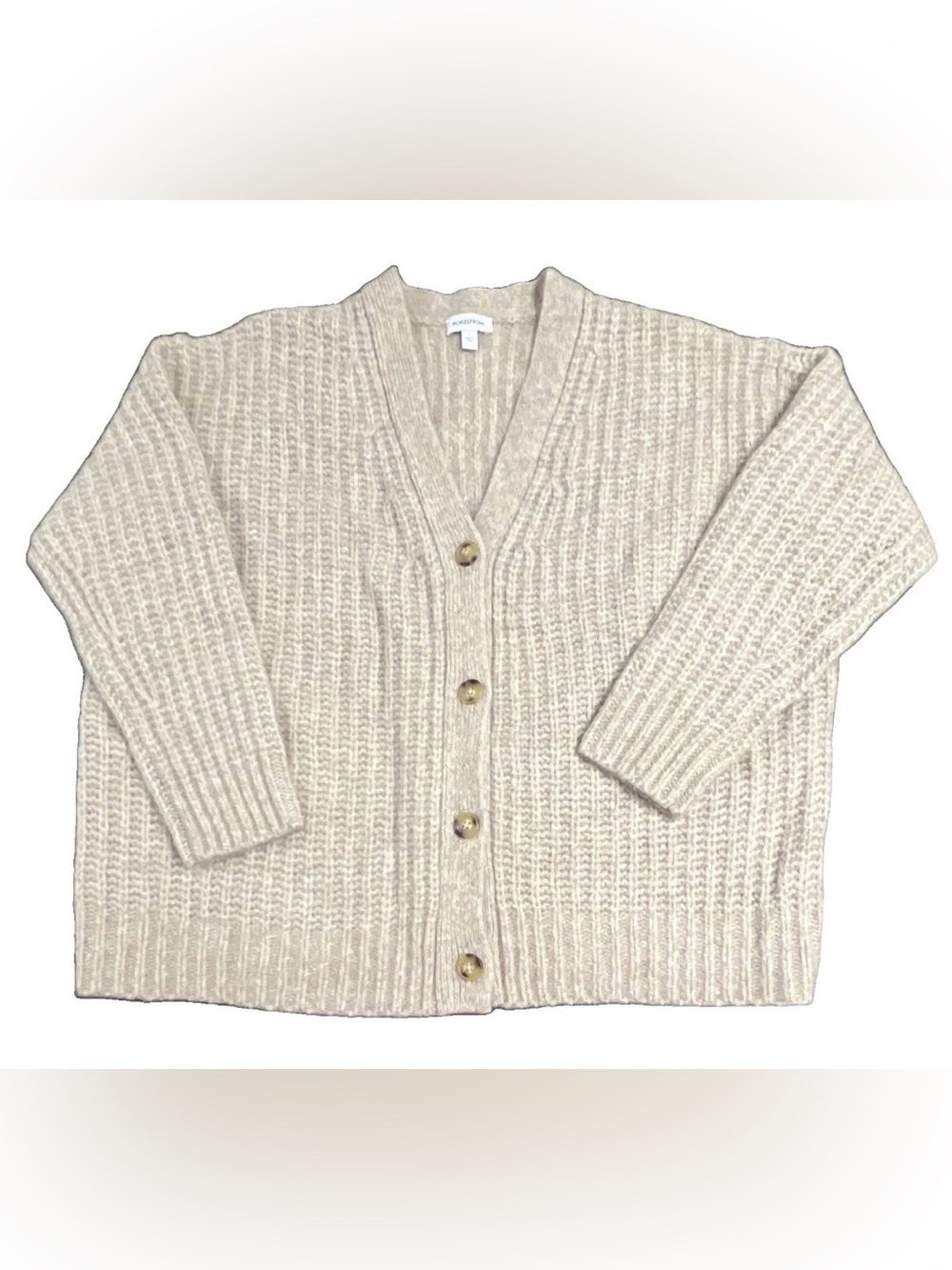 Nordstrom Alpaca Yak Wool Rib Cozy Cardigan L